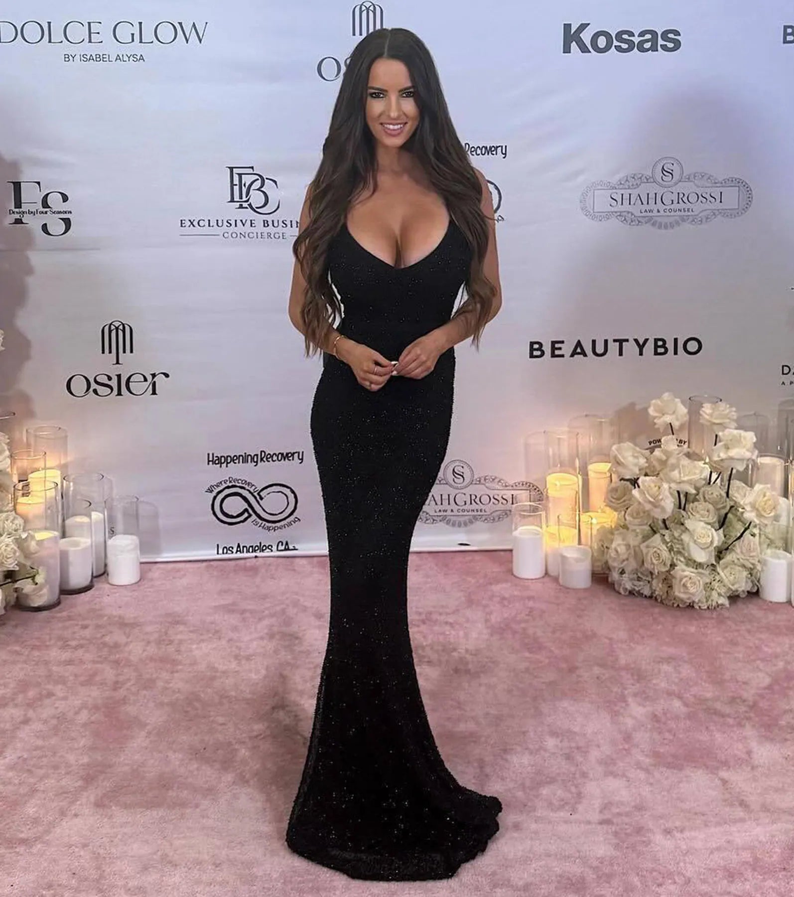 Ariyah Lace-Up Mermaid Glitter Mesh Formal Dress