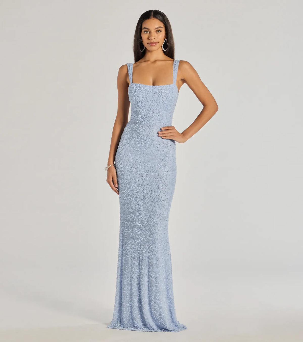 Kimia Beaded Lace-Up Column Dress