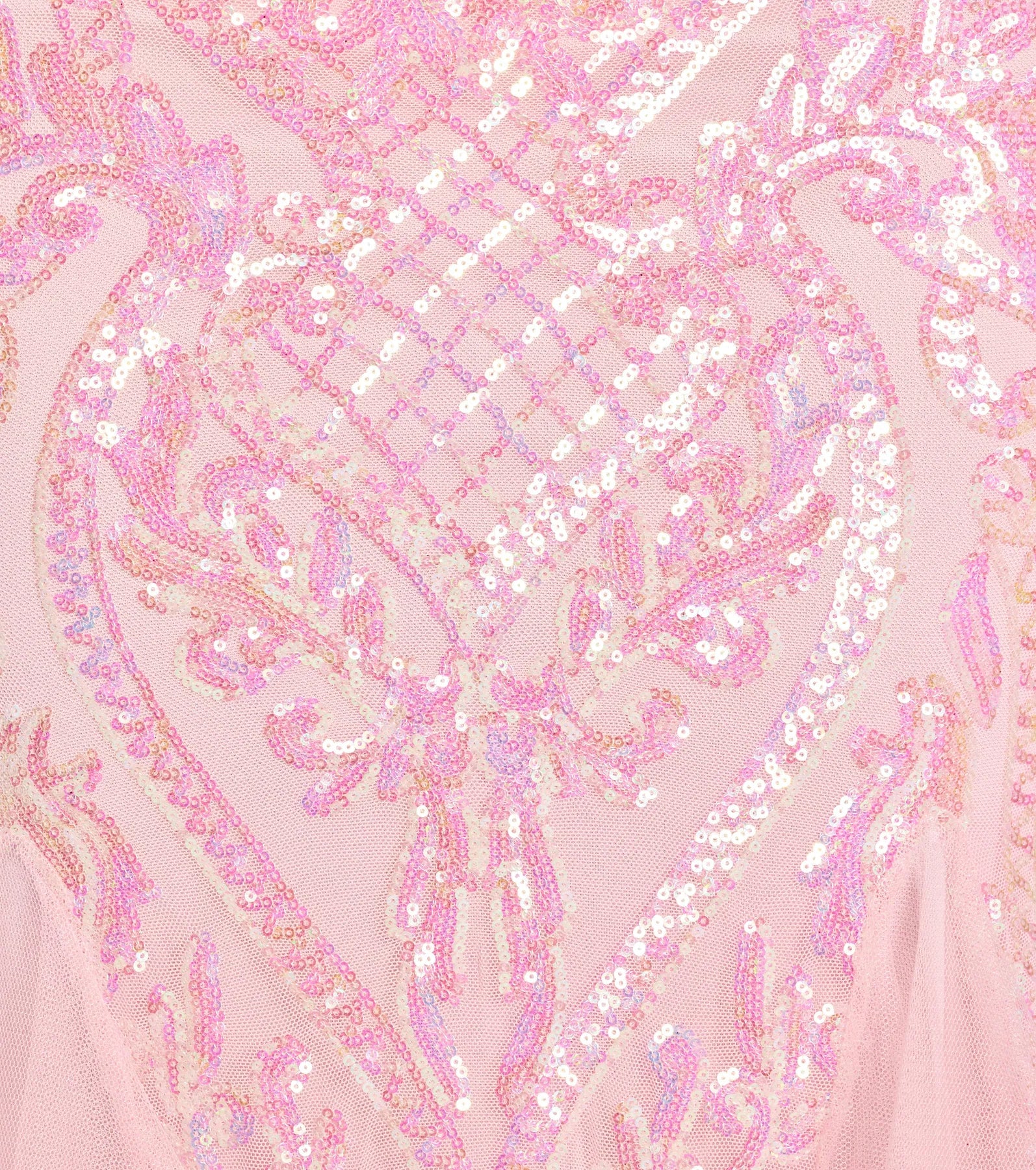 Sylvia Lace-Up Mermaid Tulle Ruffle Sequin Dress