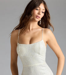 Fiona Lace-Up Mermaid Sequin Formal Dress