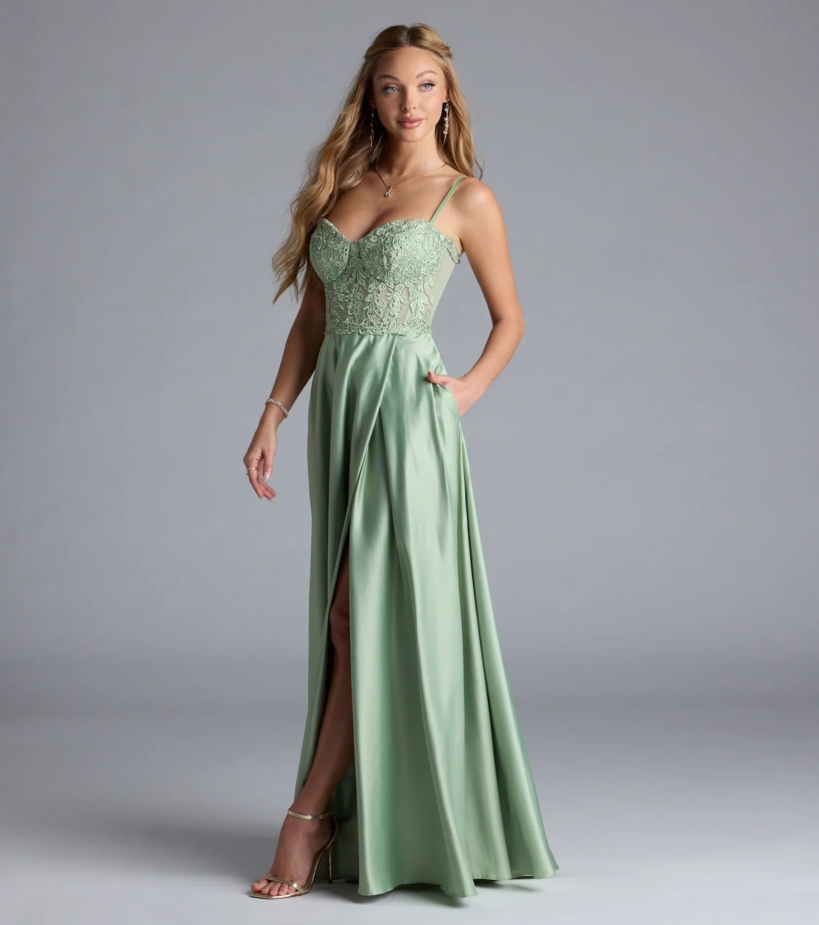 Antonina Sweetheart Corset A-Line Satin Formal Dress