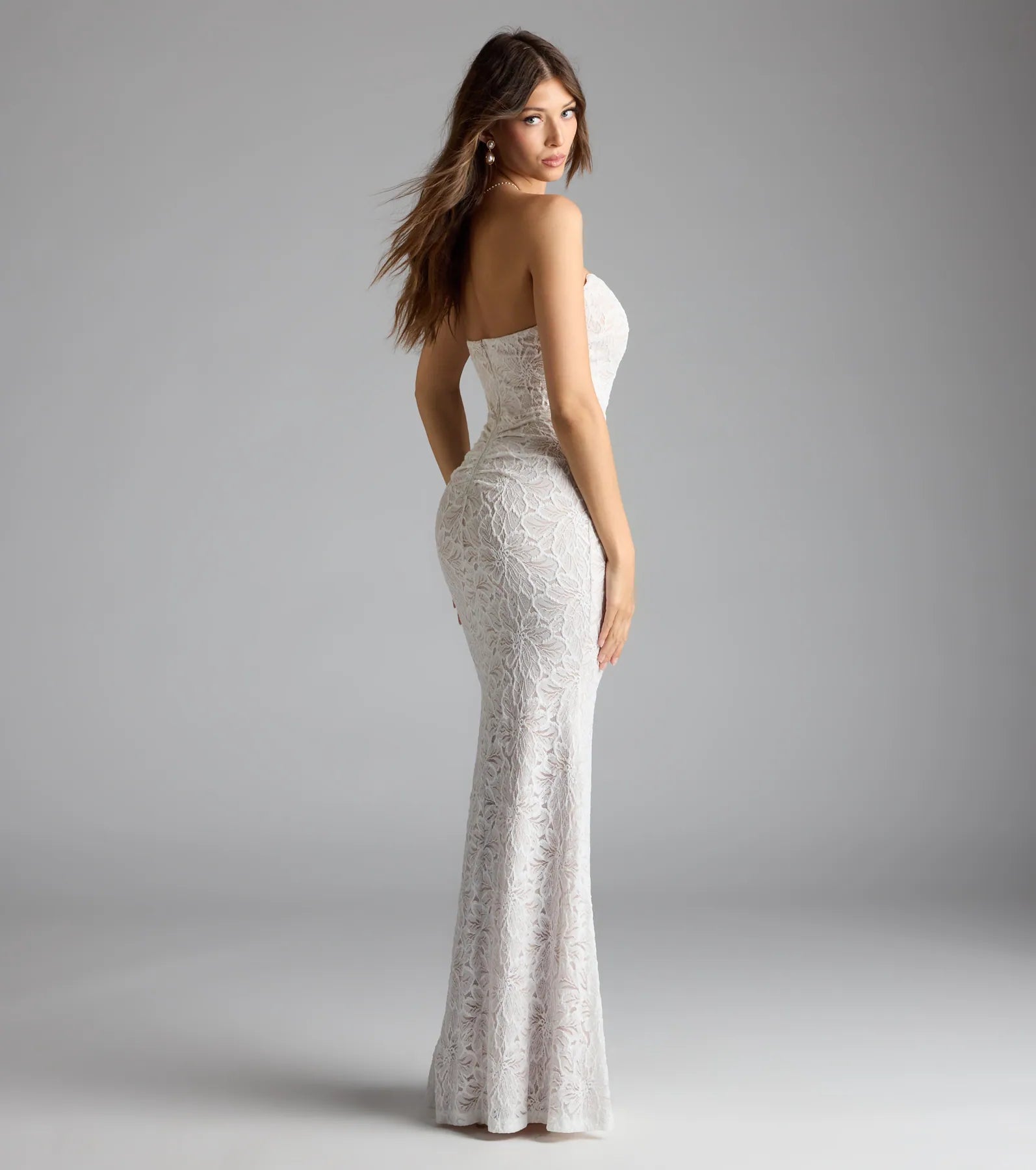 Frida Strapless Mermaid Lace Formal Dress