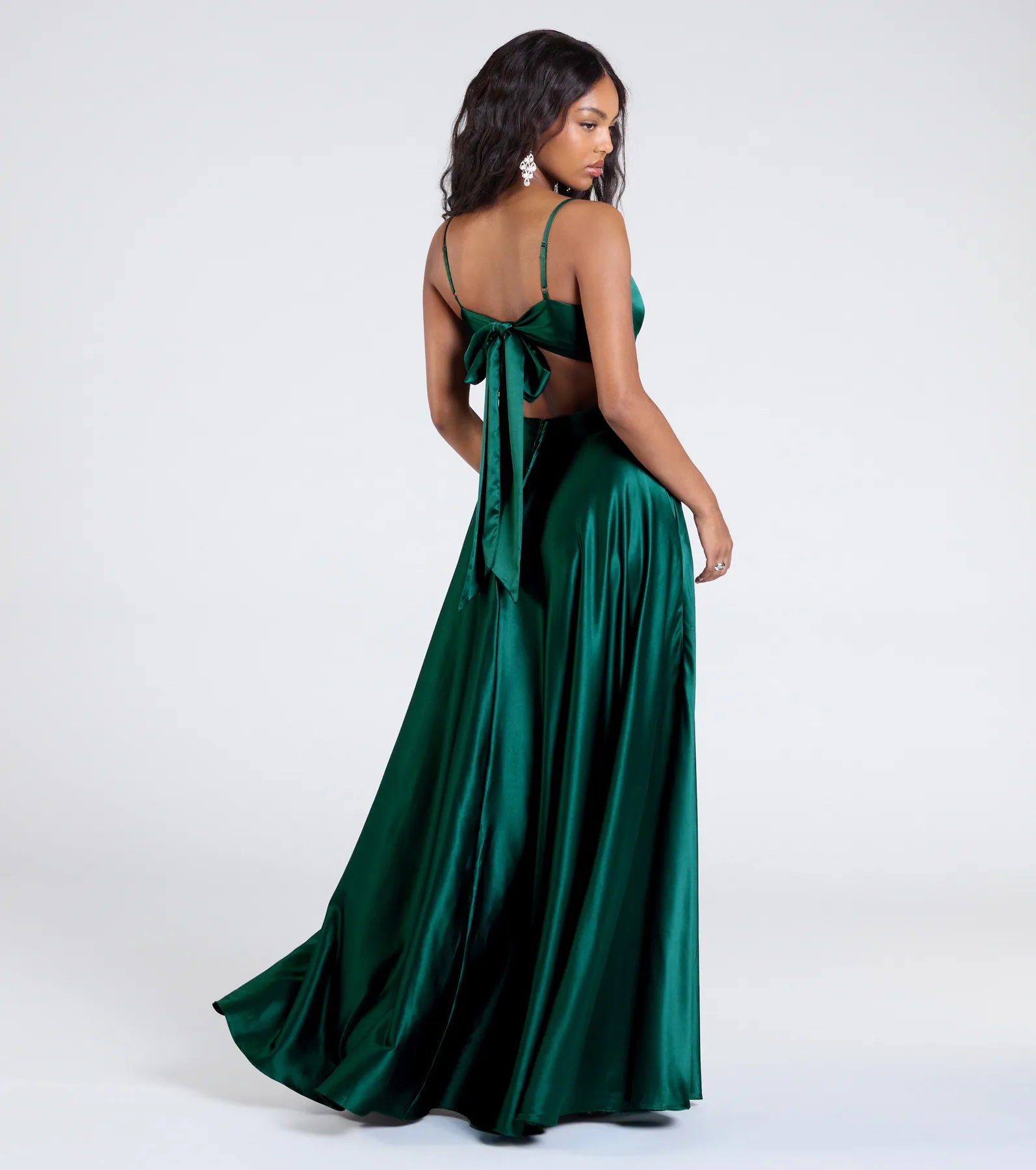 Emilie Satin Tie-Back A-Line Formal Dress