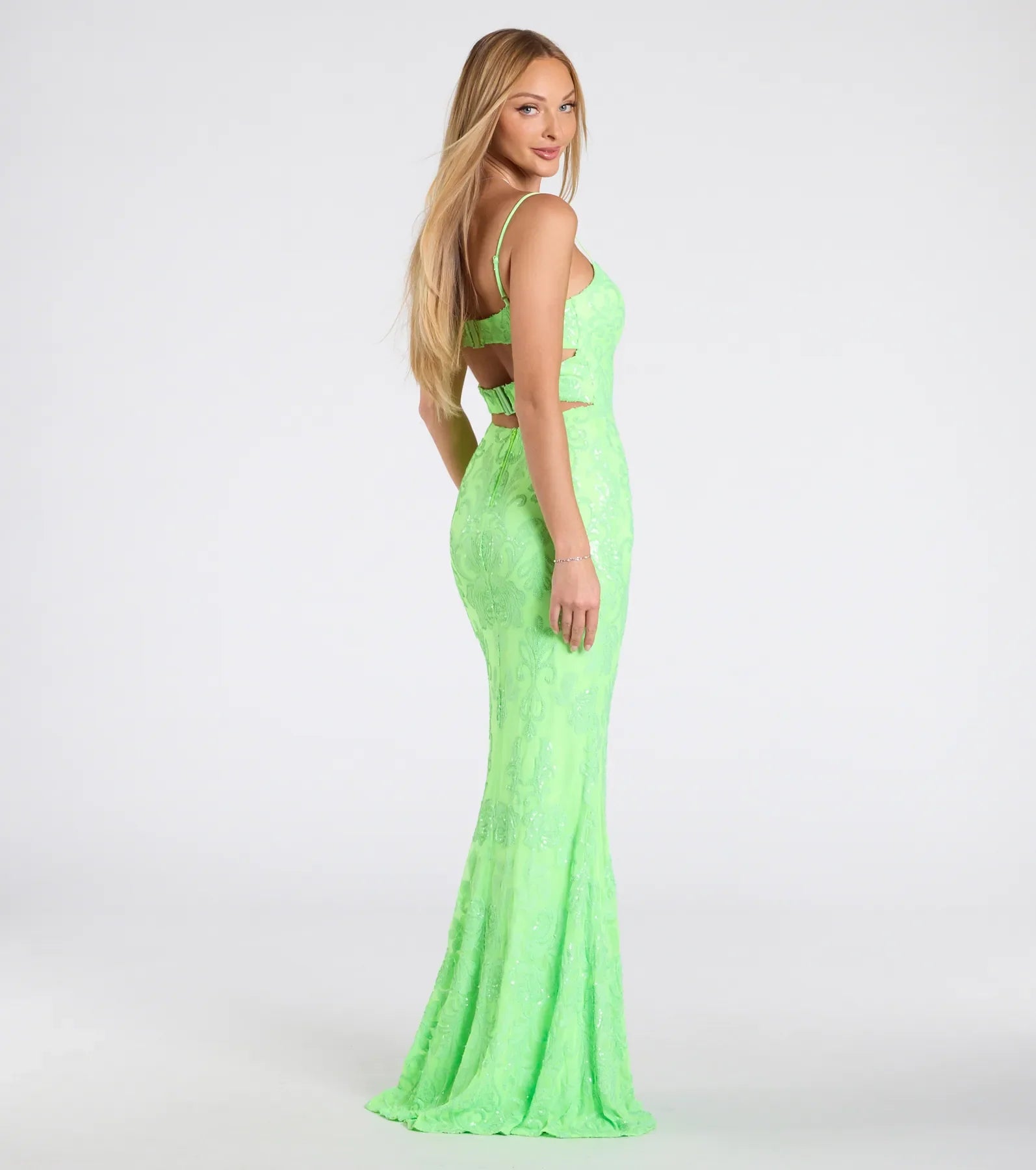 Khloe Strappy Back Mermaid Sequin Formal Dress