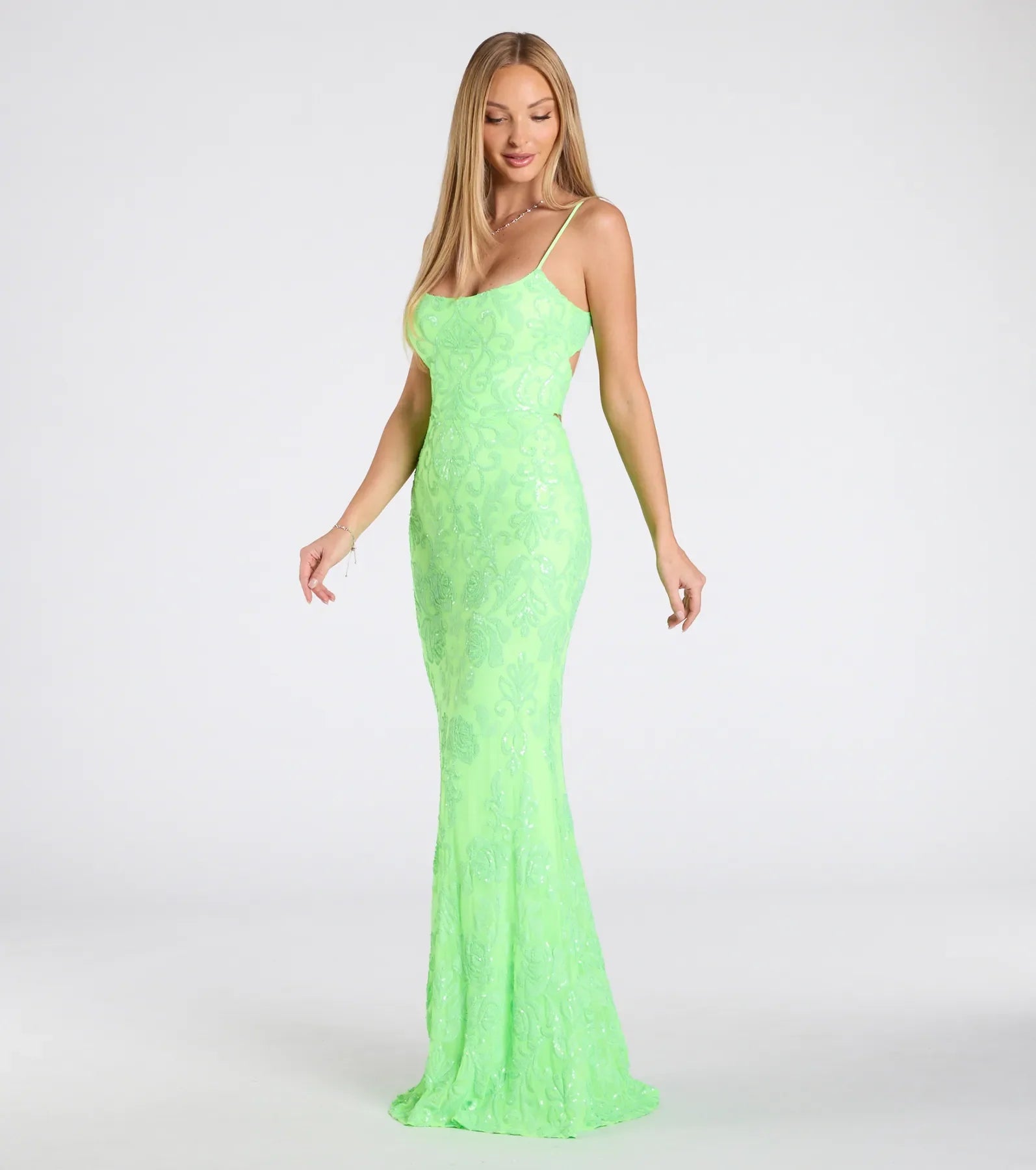 Khloe Strappy Back Mermaid Sequin Formal Dress