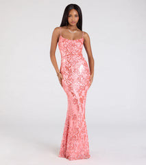 Khloe Strappy Back Mermaid Sequin Formal Dress