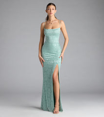 Kehlani Formal Floral Lace Slit Mermaid Dress