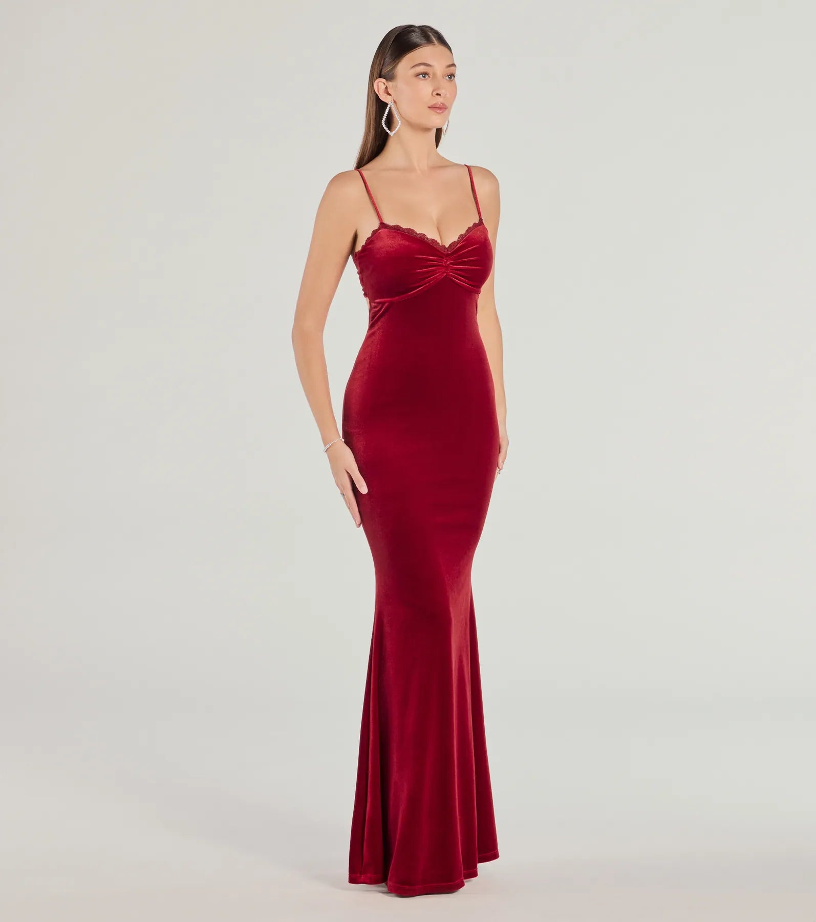 Katie Open Back Mermaid Velvet Formal Dress