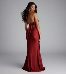 Becky V-Neck Tie-Back Slit Mermaid Dress
