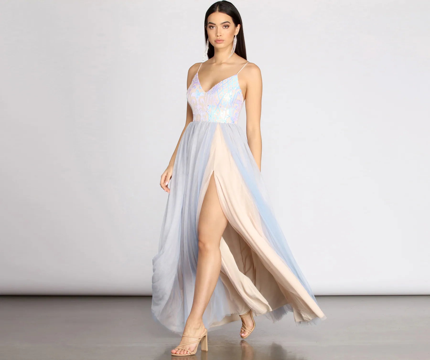 Nicolette Sequin & Tulle Dress