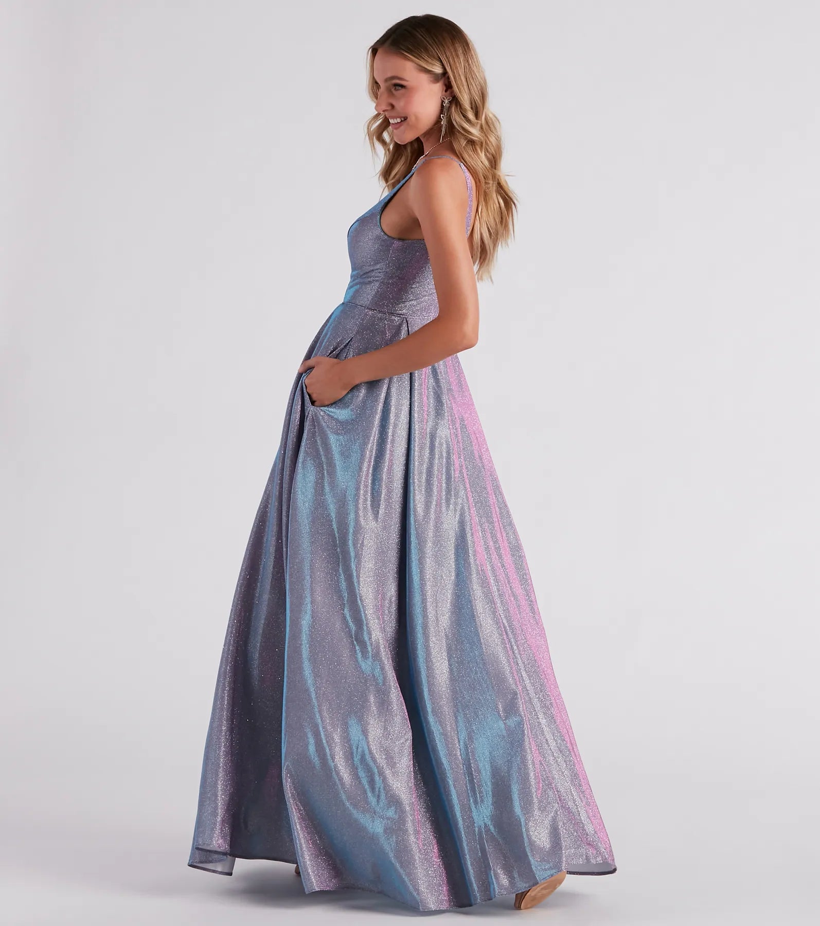 Delaney Iridescent Glitter Woven Ball Gown