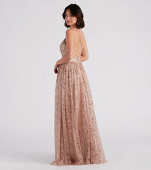 Stacy Glitter Sequin Tulle Ball Gown