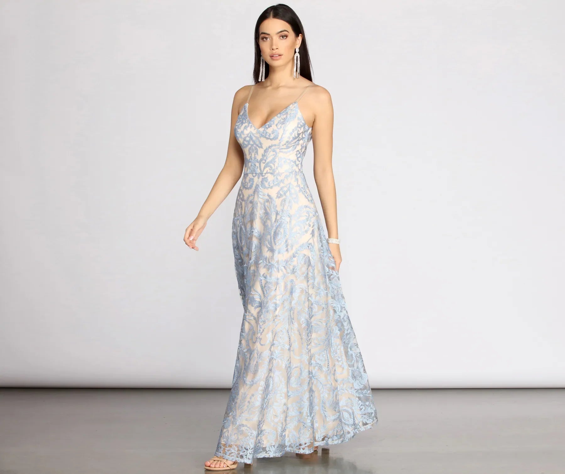 Veda Embroidered Elegance Ball Gown