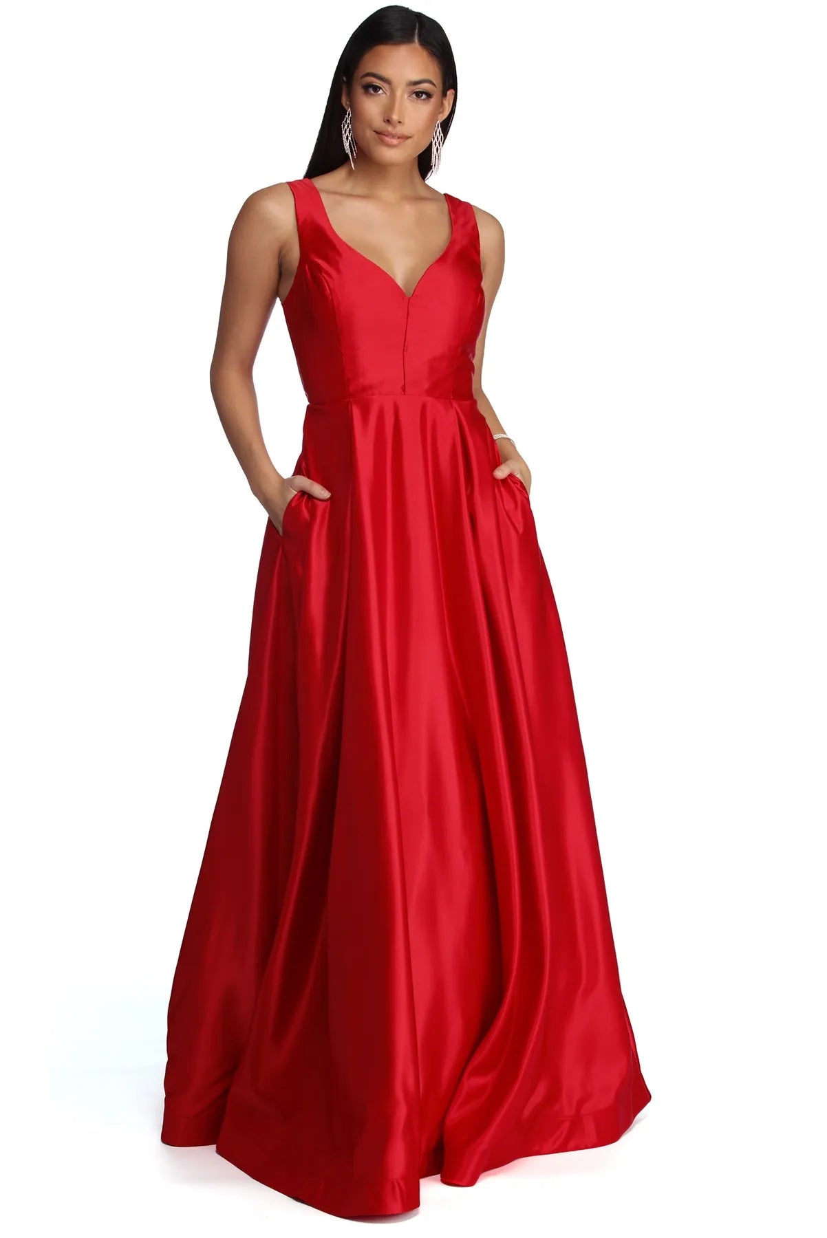 Nadia Satin Ball Gown Dress