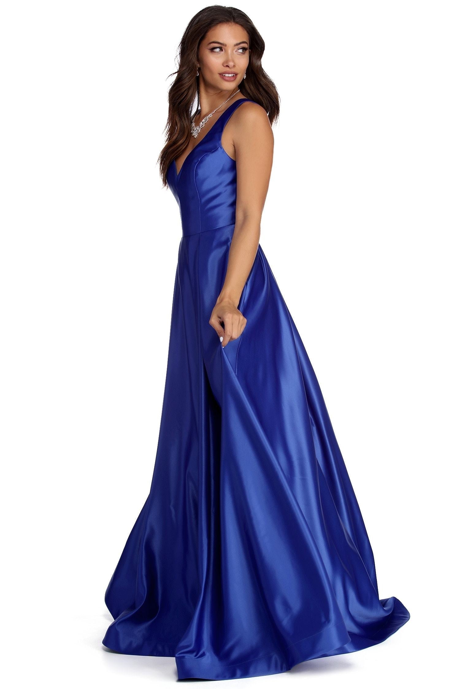 Nadia Satin Ball Gown Dress