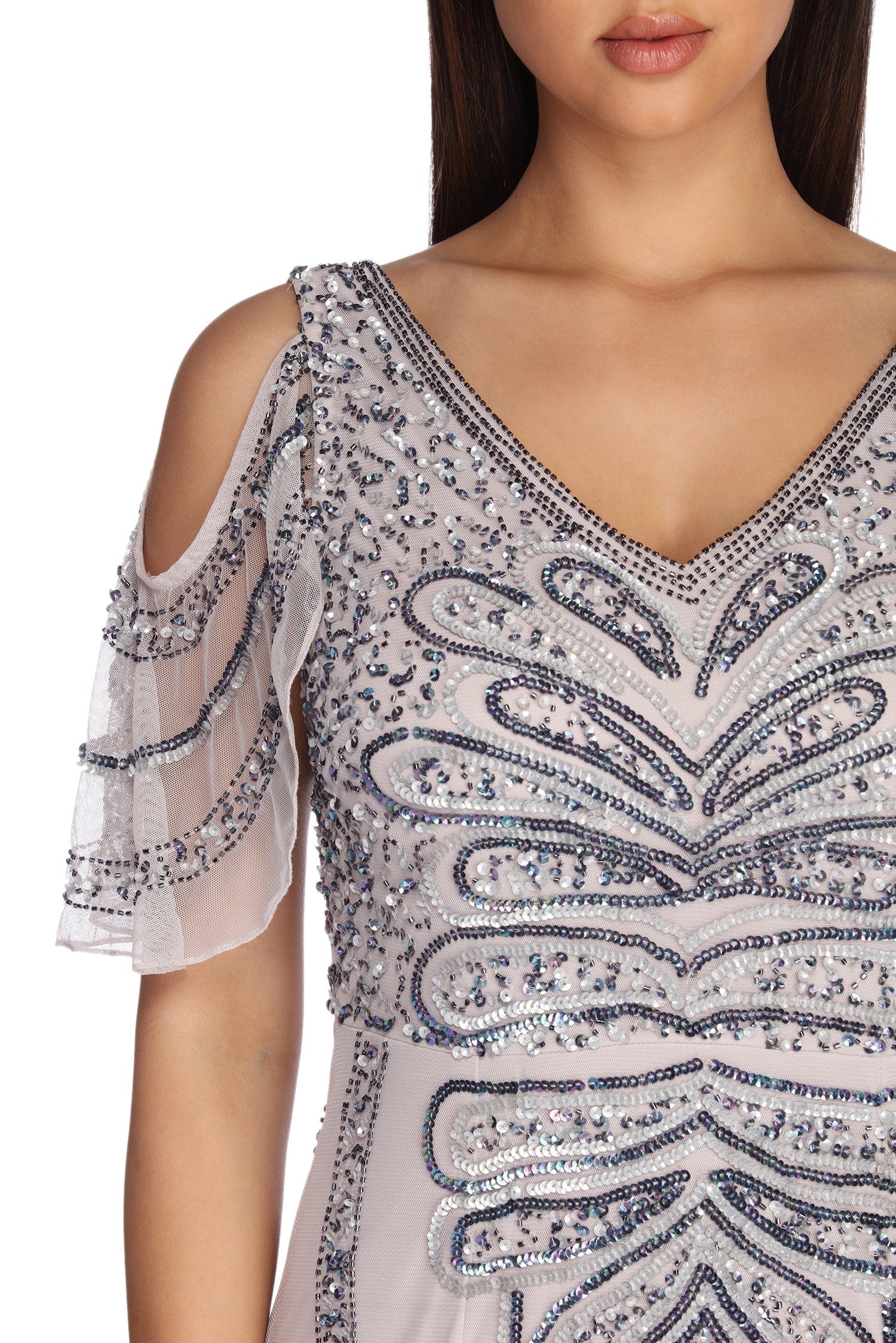 Francine Formal Beaded Chiffon Dress