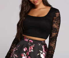 Riley Lace Floral Two Piece Dress