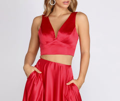 Juniper Satin Two Piece Gown
