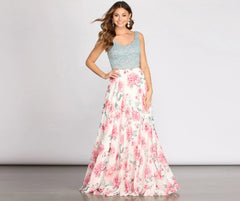 Kendra Two Piece Lace & Chiffon Dress