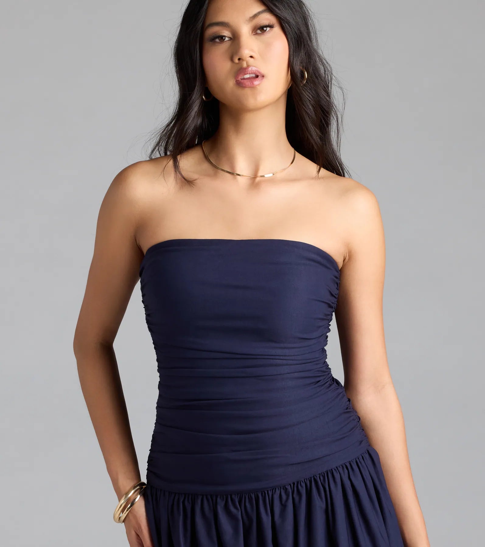 Covetable Charm Strapless Mini Skater Dress