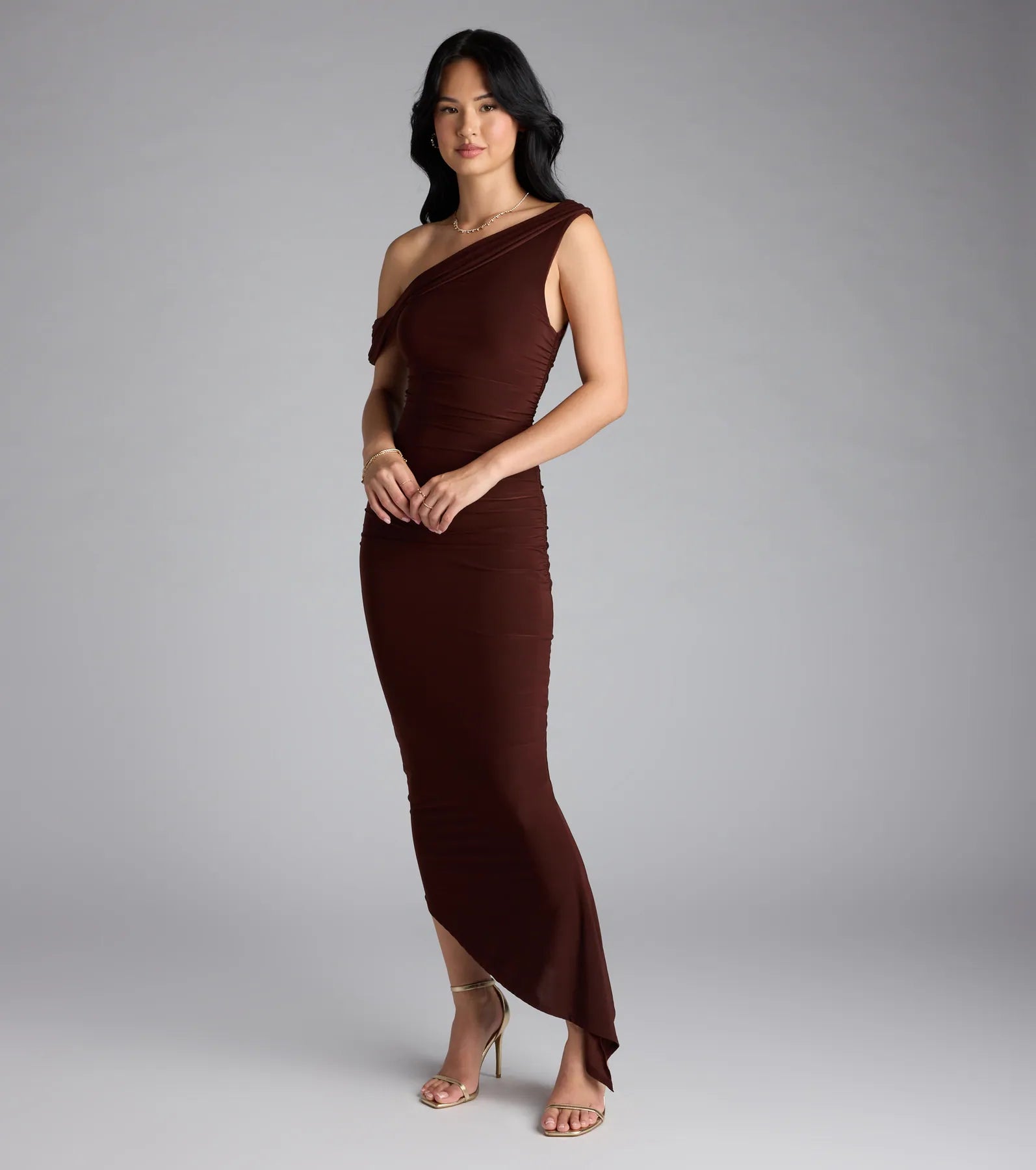 Can't Deny It One-Shoulder Bodycon Midi Dress