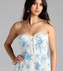 Sweetest Impression Floral Strapless Skater Dress