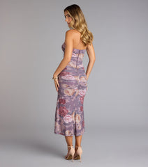Bloom With Grace Floral Mesh Midi Dress