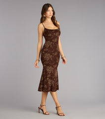 Café Society Floral Midi Dress