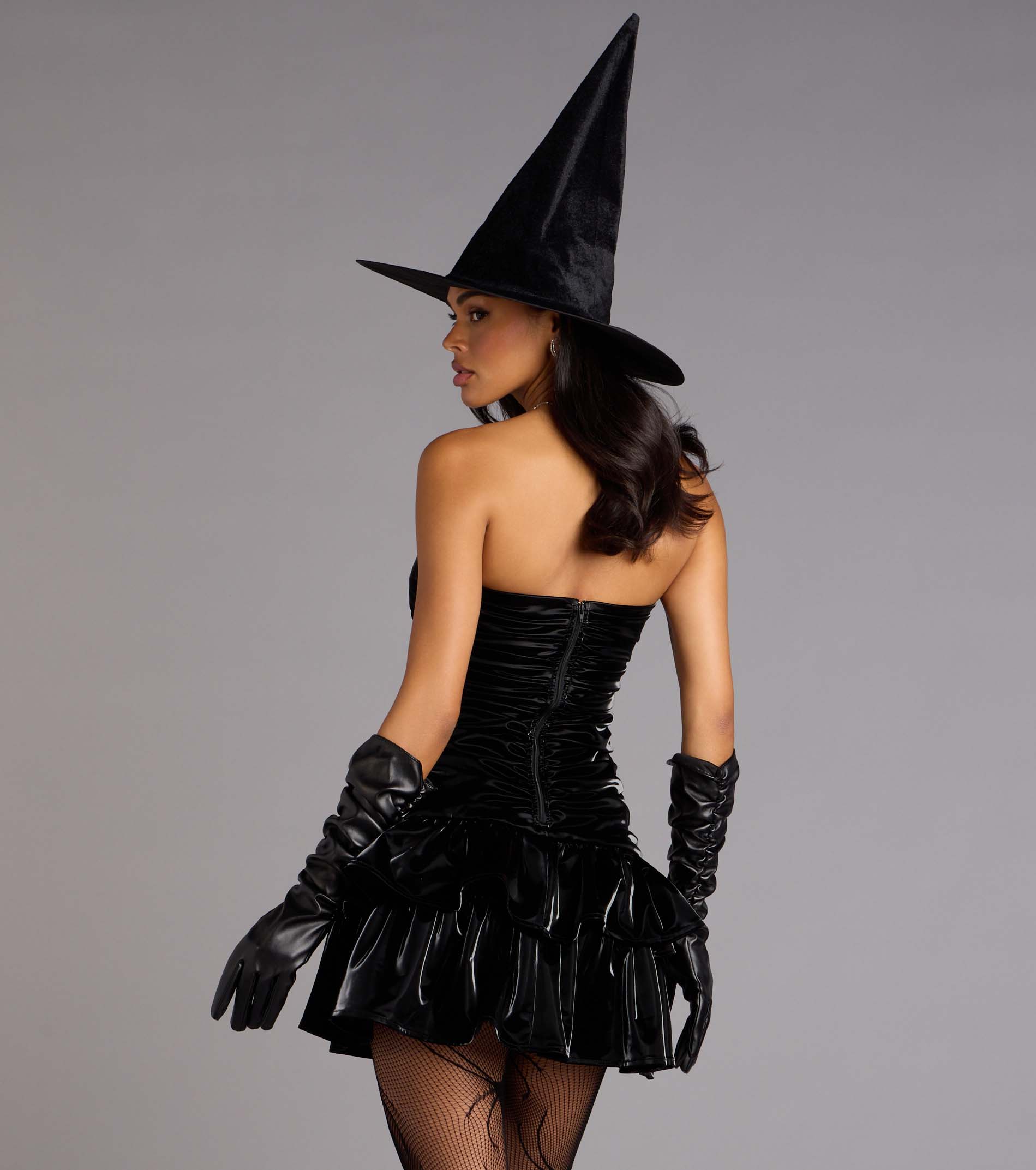 Party Starter Latex Ruffle Skater Dress