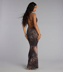 Jungle Luxe Backless Maxi Dress