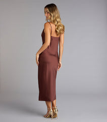 Effortless Charm Satin Midi Dress