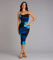 Night Garden Floral Midi Dress