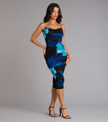 Night Garden Floral Midi Dress