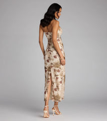 Flirt In Full Bloom Floral Midi Dress