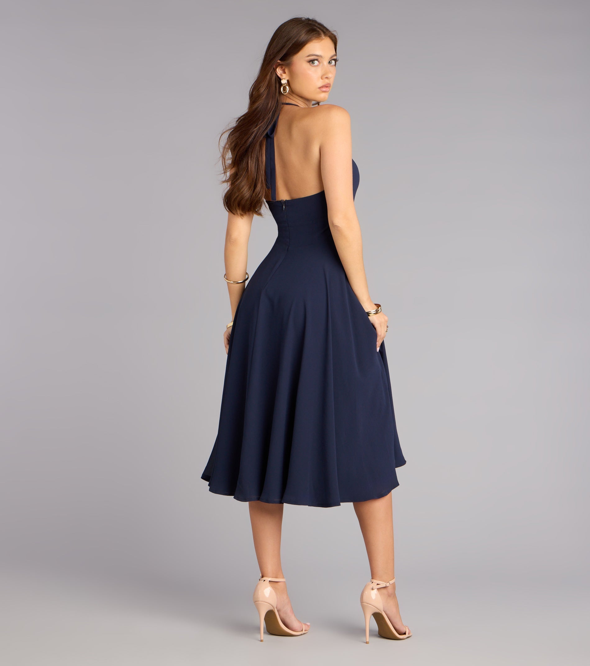 Effortless Grace Chiffon Midi Dress