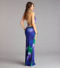 Artful Drama Floral Open Back Maxi Dress