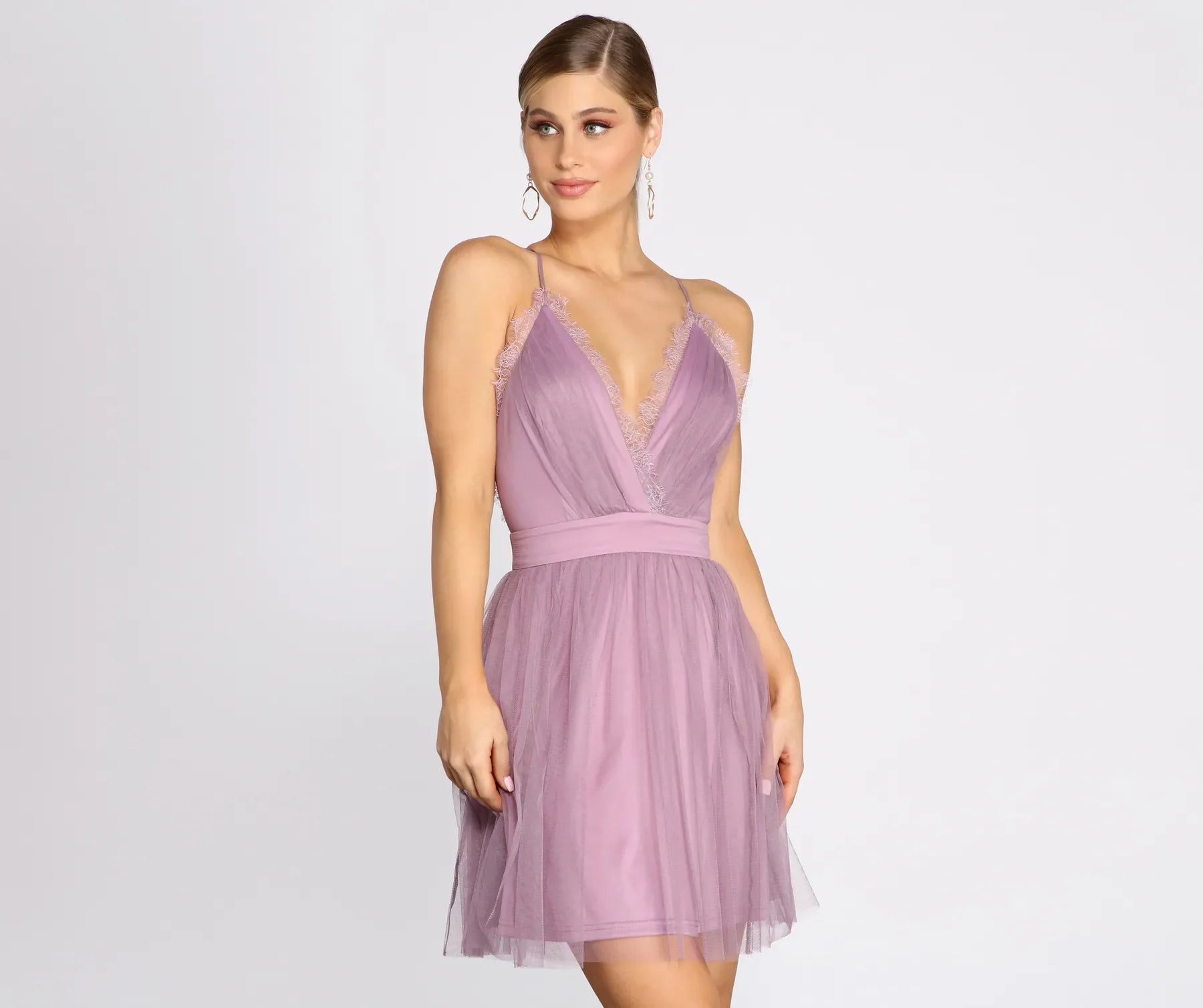 Lace Allure Mesh Skater Dress