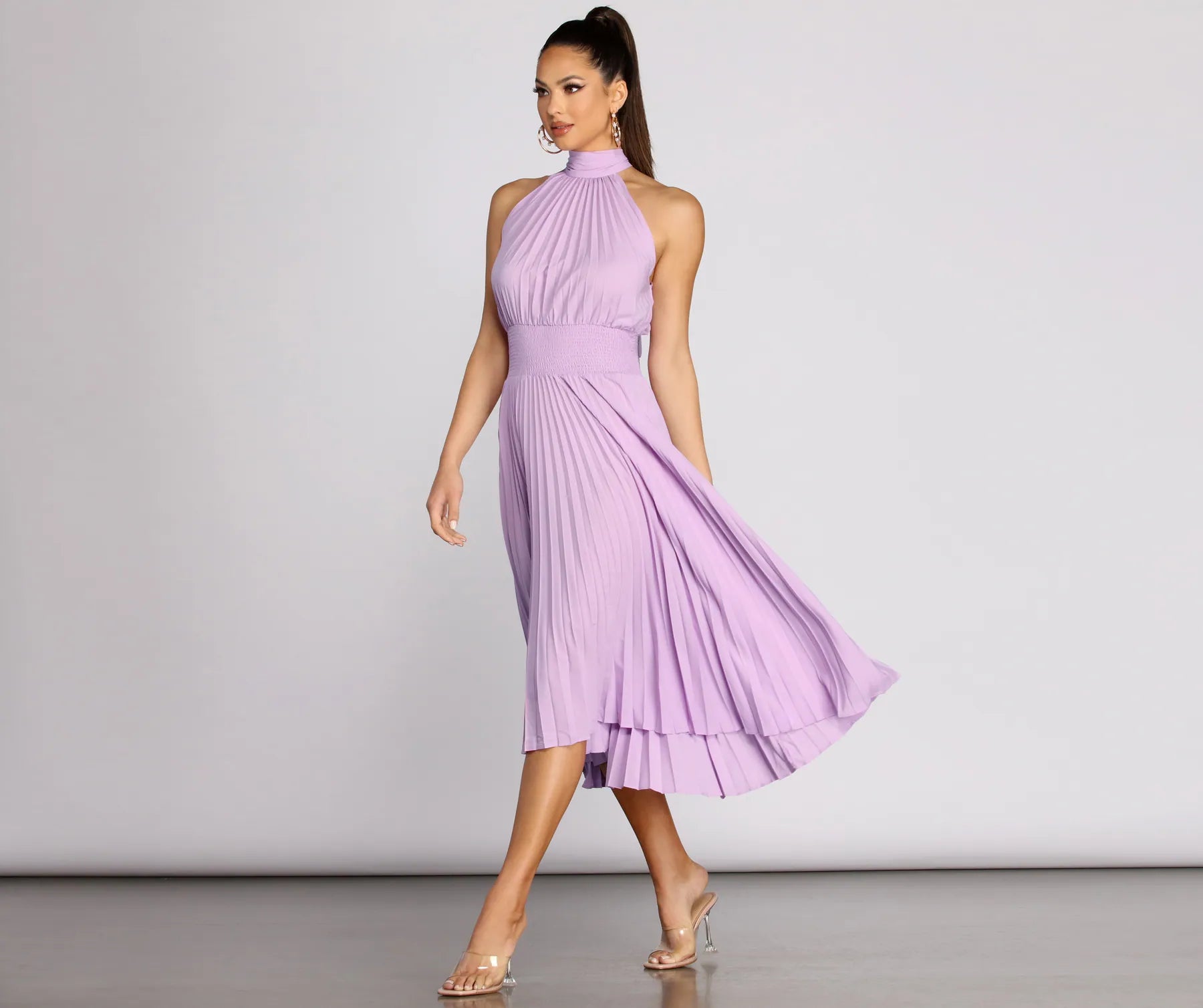 Garden Parties Pleated Midi Dress