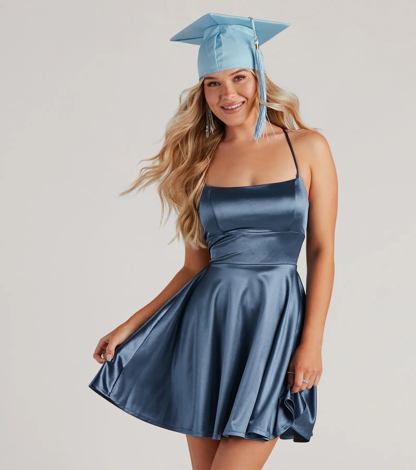 A Moment In Satin Skater Dress