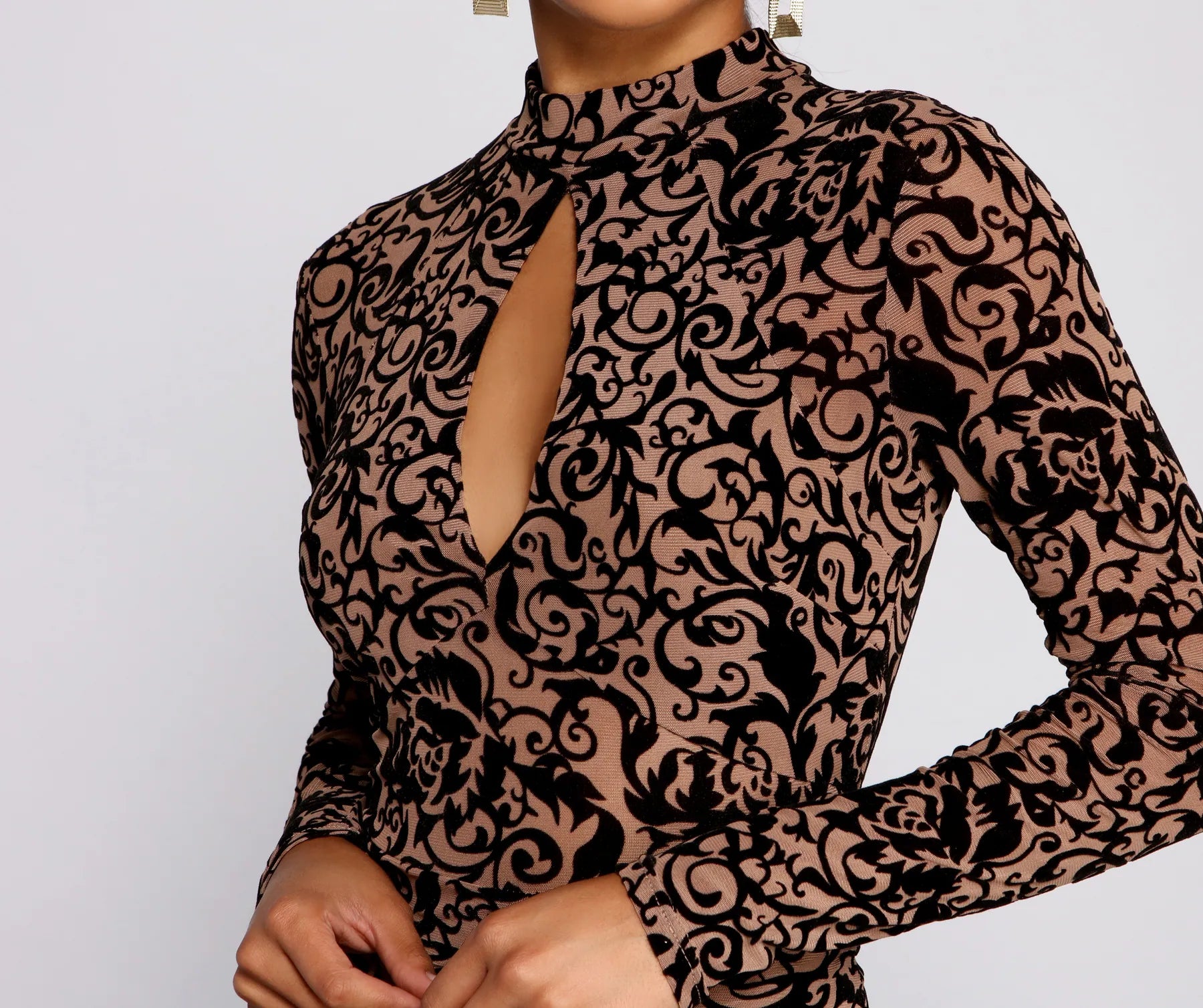 Fab Flocked Velvet Mini Dress