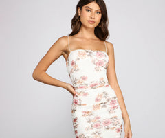 Floral Beauty Mesh Midi Dress