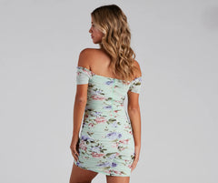 Sweet And Stunning Pastel Floral Mesh Mini Dress