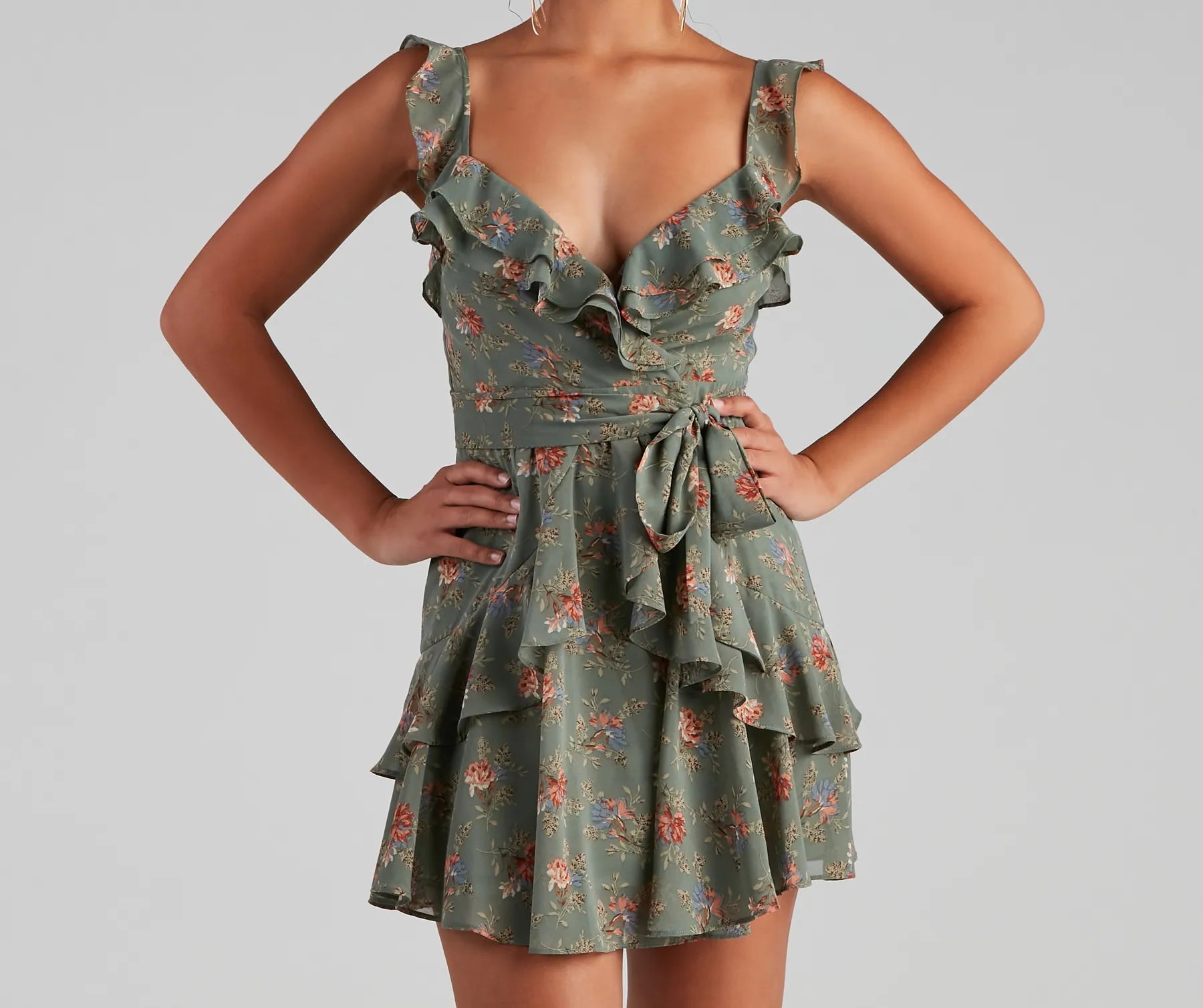 Too Sweet Floral Ruffled Skater Dress