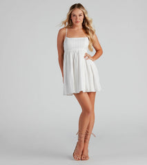 Socialite Linen Babydoll Dress