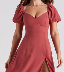 Love Swept Chiffon Slit Midi Dress