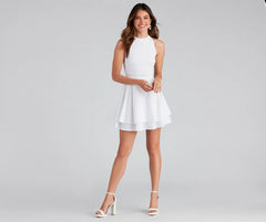 Classic Beauty Layered Skater Dress