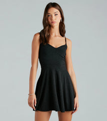 Bright Night Glitter Skater Party Dress