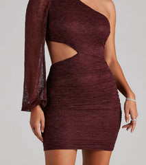 Love The Lace One-Shoulder Mini Dress