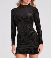 To The Nines Glitter Velvet Dress