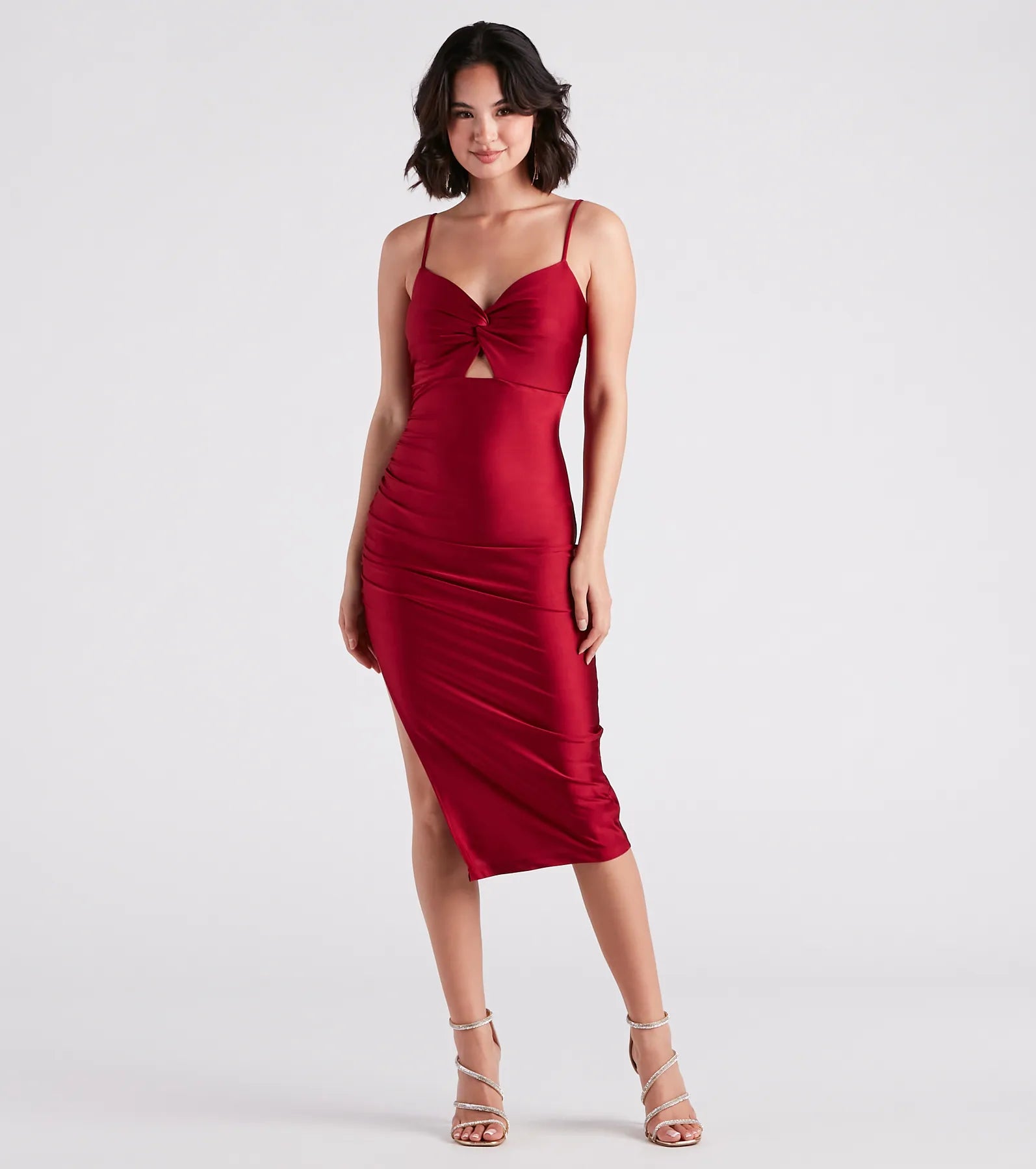 Stylish Upgrade Satin Midi Dress